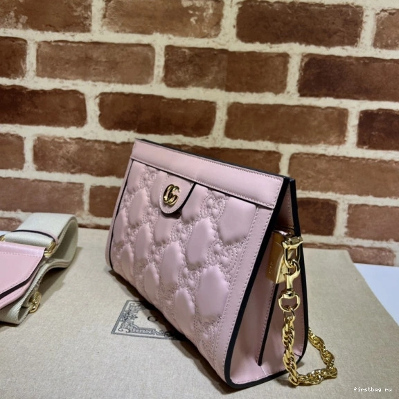 First bag ru shoulder GUCCI bag leather GG matelassé 0820